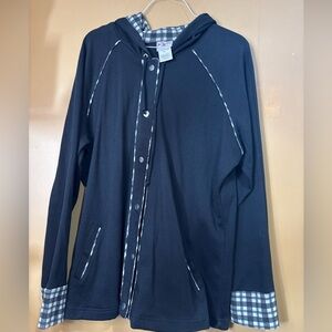 HC637. 2-Piece Set City Hearts Jacket Jacket & Pants. Black/Gray/White Size XL